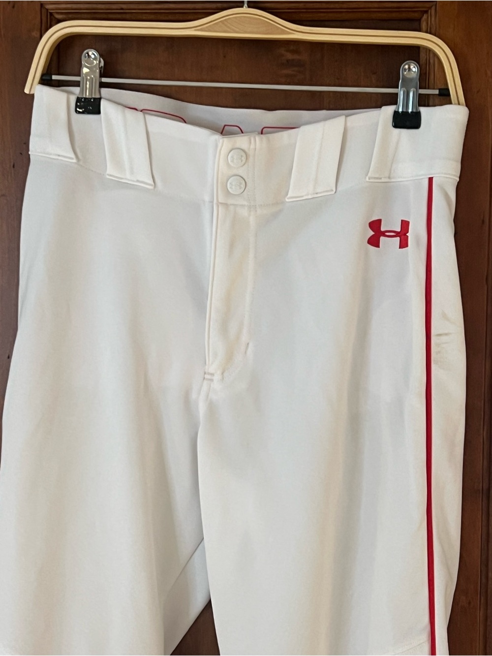 Under Amour White with Red Striped Baseball Pants | Set of 2 | Preowned | Size - Picture 9 of 14